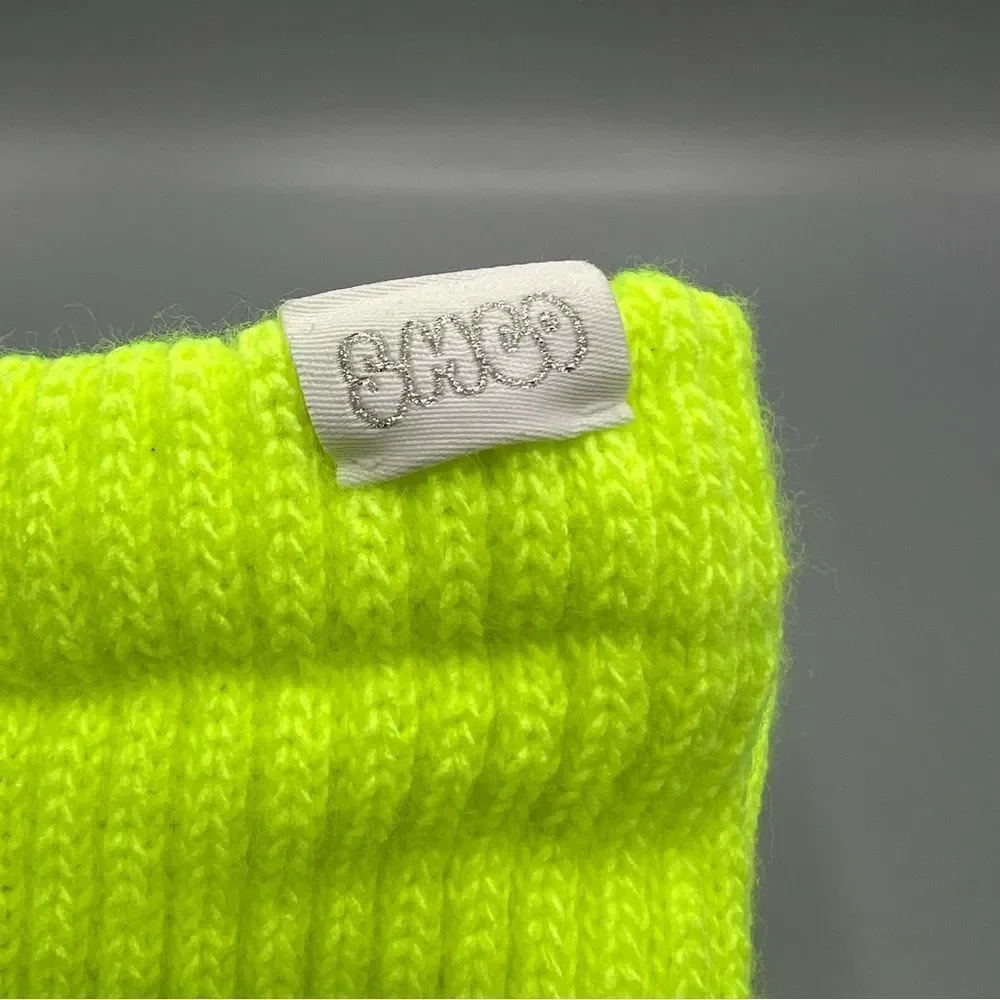 Women’s Neon Green Knit Gloves